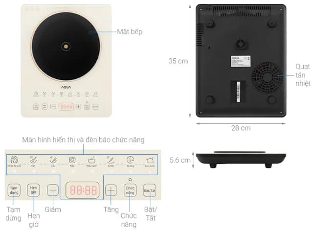 So sánh giá Bếp từ đơn AQUA AQS-ICT2201R(C)-VN 2200W rẻ nhất? - Ảnh 14