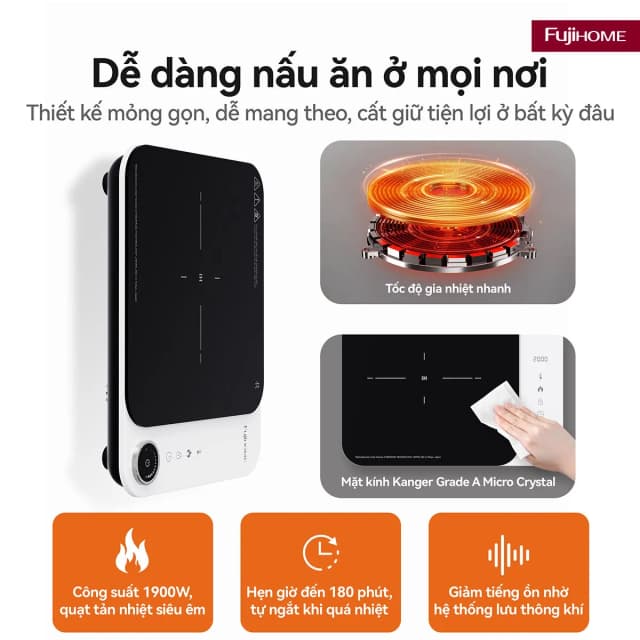 So sánh giá Bếp Từ Đơn FUJIHOME IC1901W 1900W rẻ nhất? - Ảnh 11