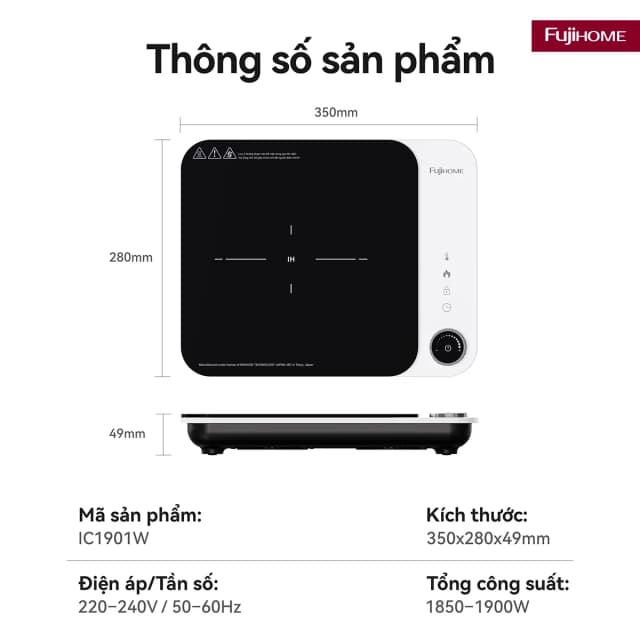 So sánh giá Bếp Từ Đơn FUJIHOME IC1901W 1900W rẻ nhất? - Ảnh 7