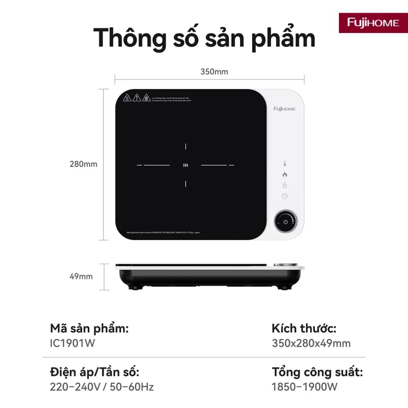 So sánh giá Bếp Từ Đơn FUJIHOME IC1901W 1900W - Tìm sản phẩm giá rẻ nhất - Ảnh 7