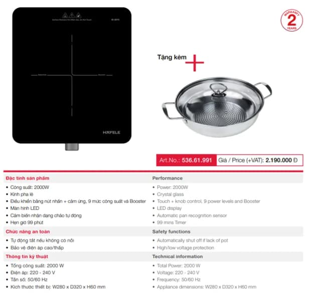 So sánh giá Bếp từ đơn Hafele HS-I281FG 2000W rẻ nhất? - Ảnh 16