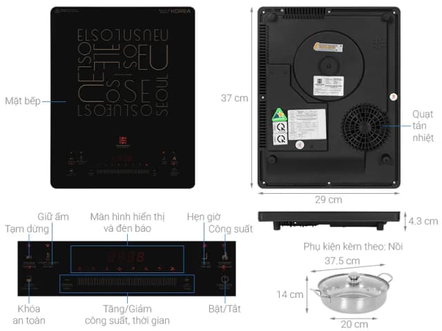 So sánh giá Bếp từ đơn Hawonkoo SEOUL-CEH-109-I 2100W rẻ nhất? - Ảnh 12