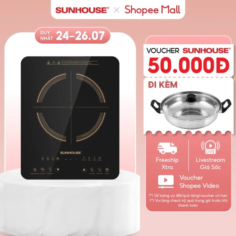 So sánh giá Bếp từ đơn Sunhouse SHD6806A 2000W - Tìm sản phẩm giá rẻ nhất - Ảnh 4