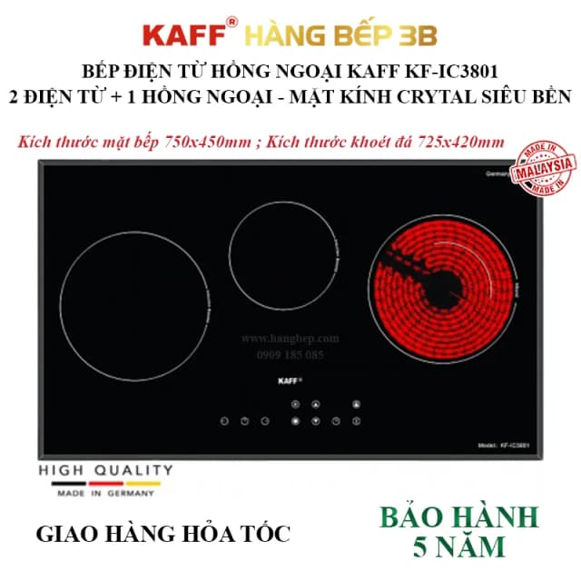 So sánh giá Bếp từ hồng ngoại 3 vùng nấu âm KAFF KF-IC3801 6000W rẻ nhất? - Ảnh 14