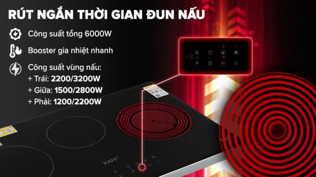 So sánh giá Bếp từ hồng ngoại 3 vùng nấu âm KAFF KF-IC3801 6000W rẻ nhất? - Ảnh 7