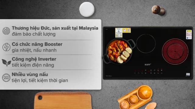 So sánh giá Bếp từ hồng ngoại 3 vùng nấu âm KAFF KF-IC3801 6000W rẻ nhất? - Ảnh 8