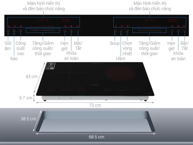 So sánh giá Bếp từ hồng ngoại âm Nagakawa NK2F03M 4000W rẻ nhất? - Ảnh 12