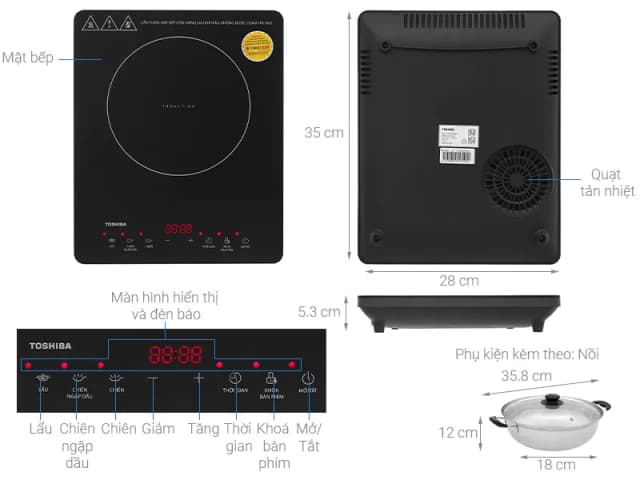 So sánh giá Bếp từ đơn Toshiba IC-20R2SV 2000W rẻ nhất? - Ảnh 3