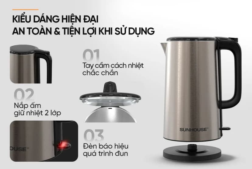 So sánh giá Bình đun siêu tốc Sunhouse 2 lít SHD1396 - Tìm sản phẩm giá rẻ nhất - Ảnh 3