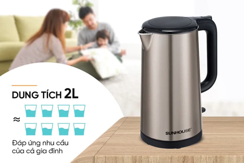 So sánh giá Bình đun siêu tốc Sunhouse 2 lít SHD1396 - Tìm sản phẩm giá rẻ nhất - Ảnh 6