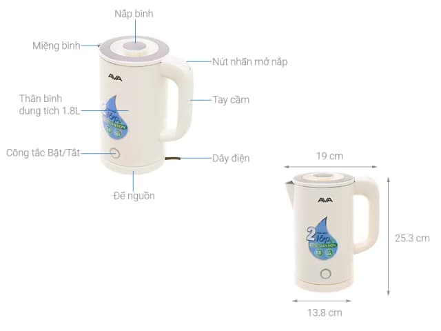Top 1 so sánh giá Bình đun siêu tốc AVA 1.5 lít KES4139D - Tìm sản phẩm giá rẻ nhất - Ảnh 19