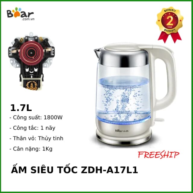 So sánh giá Bình đun siêu tốc Bear 1.7 lít ZDH-A17L1 rẻ nhất? - Ảnh 3