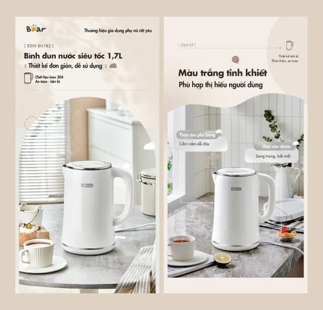 So sánh giá Bình đun siêu tốc Bear 1.7 lít ZDH-D17T5 rẻ nhất? - Ảnh 15