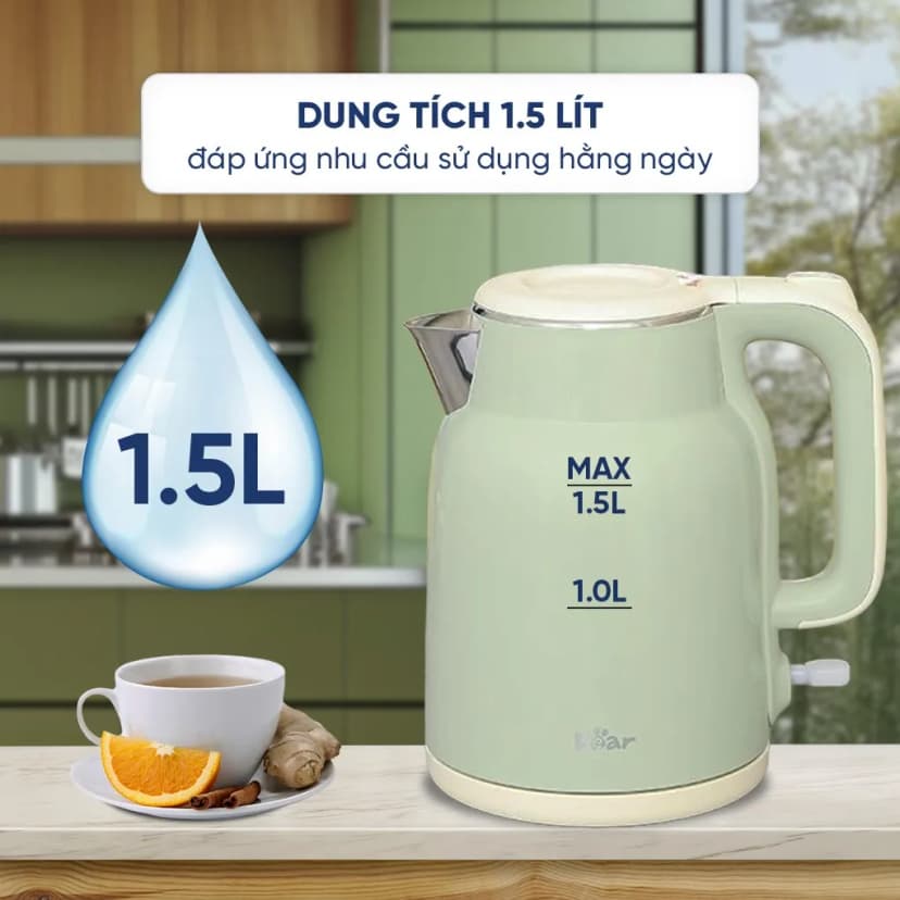 So sánh giá Bình đun siêu tốc Bear 1.5 lít KE-5H15V35 - Tìm sản phẩm giá rẻ nhất - Ảnh 3