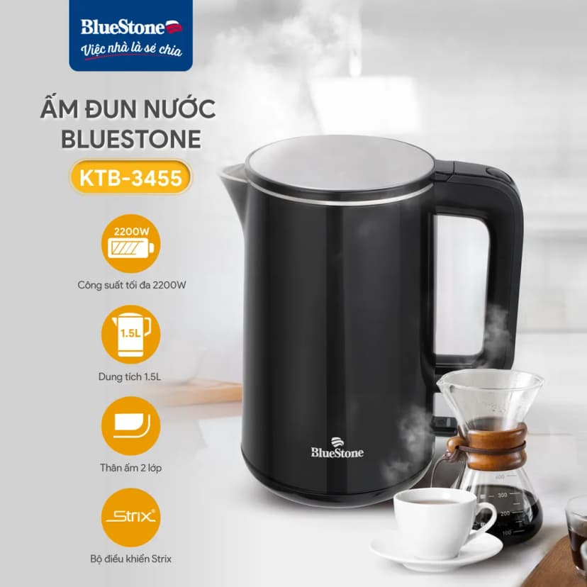 So sánh giá Bình đun siêu tốc BlueStone 1.7 lít KTB-3456 - Tìm sản phẩm giá rẻ nhất - Ảnh 2