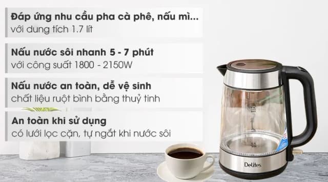 Top 1 so sánh giá Bình đun siêu tốc Delites 1.7 lít FK-1507-1 - Tìm sản phẩm giá rẻ nhất - Ảnh 17