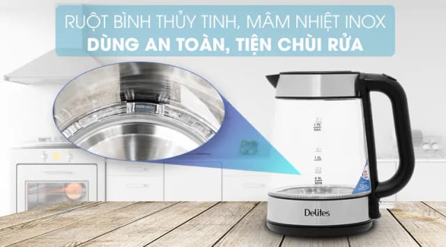 Top 1 so sánh giá Bình đun siêu tốc Delites 1.7 lít FK-1507-1 - Tìm sản phẩm giá rẻ nhất - Ảnh 6