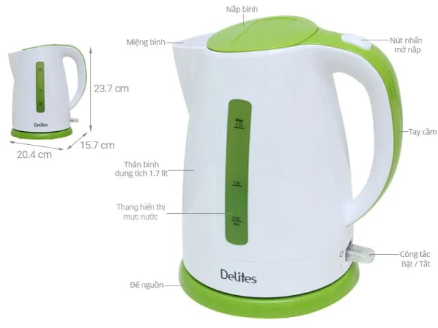 Top 1 so sánh giá Bình đun siêu tốc Delites 1.7 lít FK-1507-1 - Tìm sản phẩm giá rẻ nhất - Ảnh 10