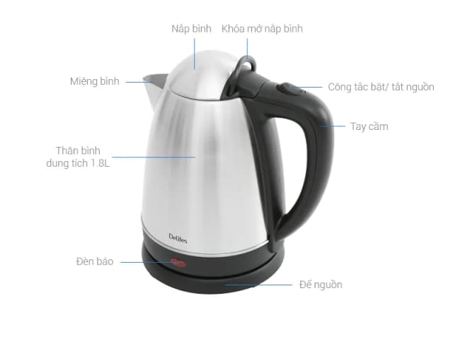 So sánh giá Bình đun siêu tốc Delites 1.8 lít ST18S04 rẻ nhất? - Ảnh 2