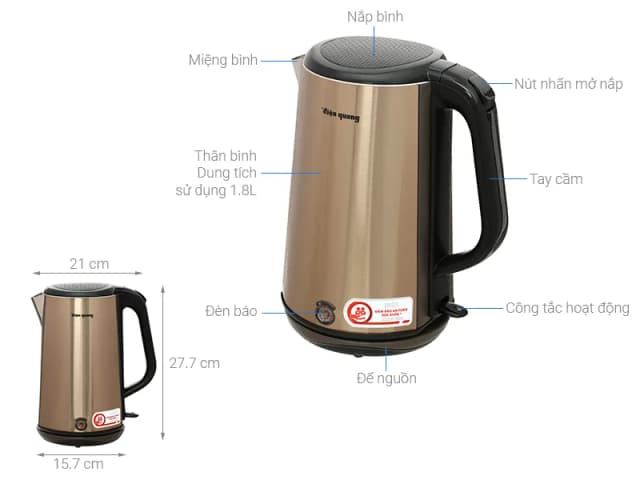 Top 1 so sánh giá Bình đun siêu tốc Điện Quang 1.5 lít ĐQ EKT09 1515 B KW - Tìm sản phẩm giá rẻ nhất - Ảnh 14