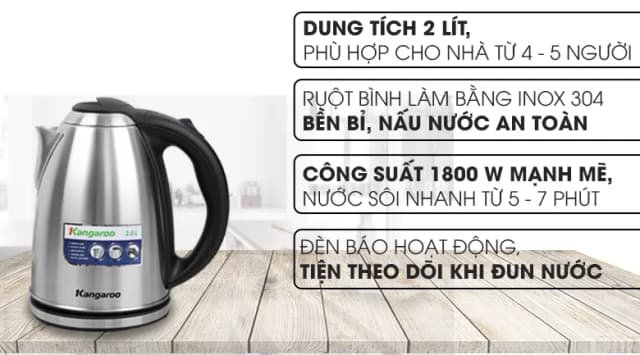 Top 1 so sánh giá Bình đun siêu tốc Kangaroo 2 lít KG-20SK3 - Tìm sản phẩm giá rẻ nhất - Ảnh 13