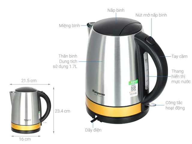 Top 1 so sánh giá Bình đun siêu tốc Kangaroo 2 lít KG-20SK3 - Tìm sản phẩm giá rẻ nhất - Ảnh 48