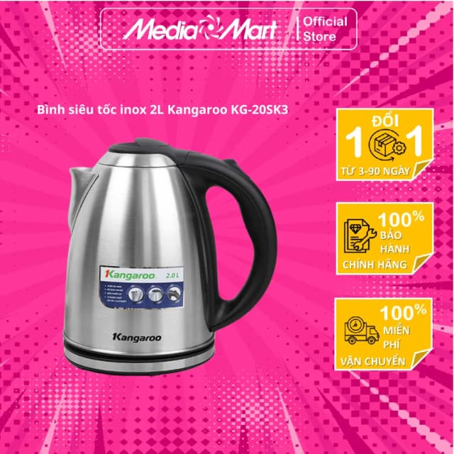 Top 1 so sánh giá Bình đun siêu tốc Kangaroo 2 lít KG-20SK3 - Tìm sản phẩm giá rẻ nhất - Ảnh 7