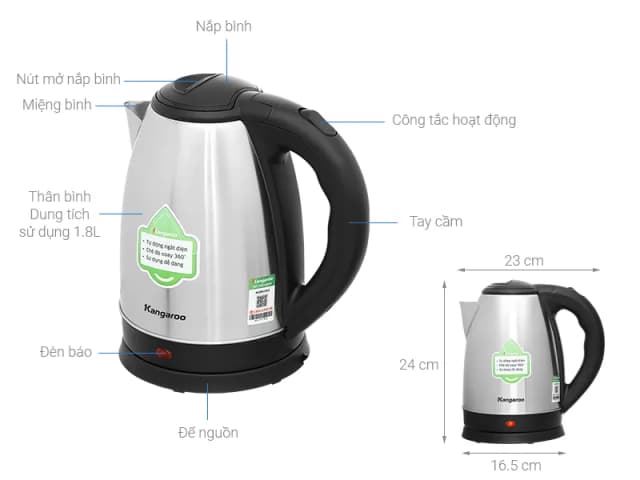 Top 1 so sánh giá Bình đun siêu tốc Kangaroo 2 lít KG-20SK3 - Tìm sản phẩm giá rẻ nhất - Ảnh 76