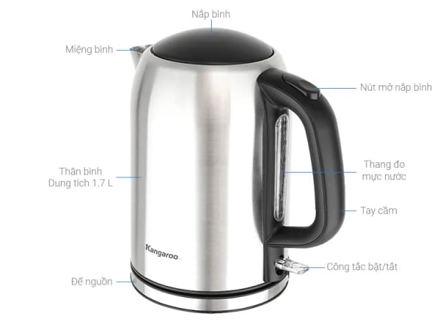 So sánh giá Bình đun siêu tốc Kangaroo 1.7 lít KG-353 rẻ nhất? - Ảnh 2