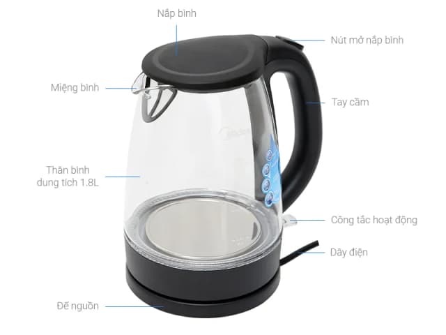 Top 1 so sánh giá Bình đun siêu tốc Midea 1.8 lít MK-18GC - Tìm sản phẩm giá rẻ nhất - Ảnh 5
