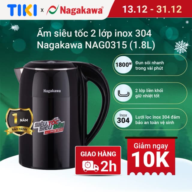 Top 1 so sánh giá Bình đun siêu tốc Nagakawa 1.6 lít NKT2615 - Tìm sản phẩm giá rẻ nhất - Ảnh 27