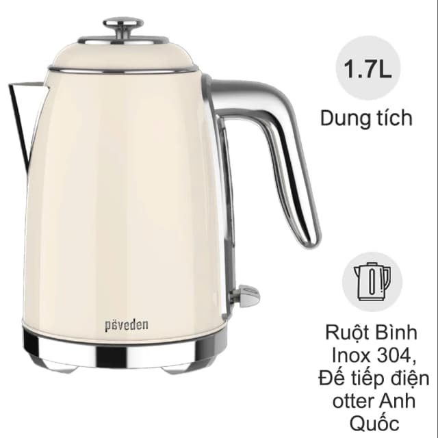 Top 1 so sánh giá Bình đun siêu tốc Paveden 1.7 lít PKT-1722G - Tìm sản phẩm giá rẻ nhất - Ảnh 2