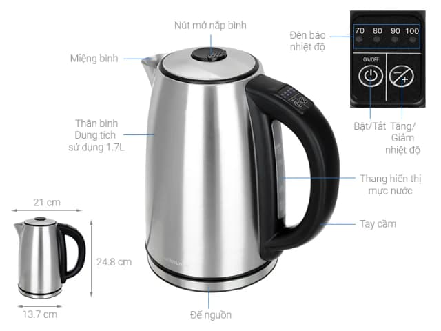 Top 1 so sánh giá Bình đun siêu tốc Paveden 1.7 lít PKT-1722G - Tìm sản phẩm giá rẻ nhất - Ảnh 14