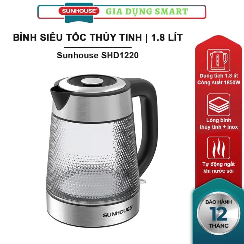 So sánh giá Bình đun siêu tốc Sunhouse 1.8 lít SHD1220 - Tìm sản phẩm giá rẻ nhất - Ảnh 3