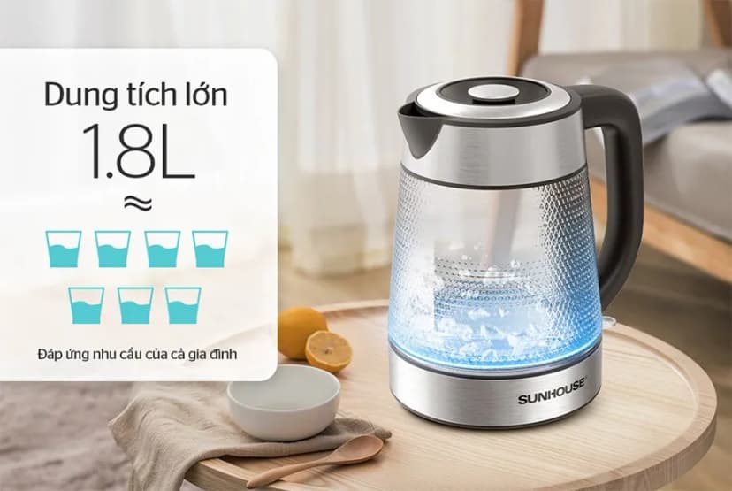So sánh giá Bình đun siêu tốc Sunhouse 1.8 lít SHD1220 - Tìm sản phẩm giá rẻ nhất - Ảnh 5