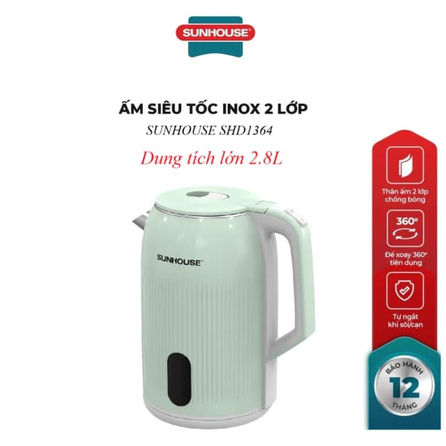 So sánh giá Bình đun siêu tốc Sunhouse 2.8 lít SHD1364 rẻ nhất? - Ảnh 6