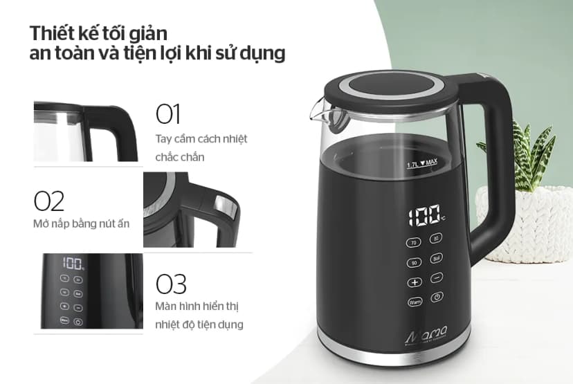 So sánh giá Bình đun siêu tốc Sunhouse Mama 1.7 lít SHD1333 - Tìm sản phẩm giá rẻ nhất - Ảnh 10