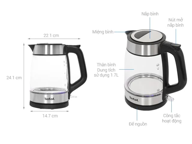 So sánh giá Bình đun siêu tốc Tefal 1.7 lít KI605830 rẻ nhất? - Ảnh 4