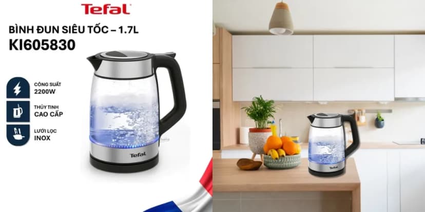 So sánh giá Bình đun siêu tốc Tefal 1.7 lít KI605830 - Tìm sản phẩm giá rẻ nhất - Ảnh 9