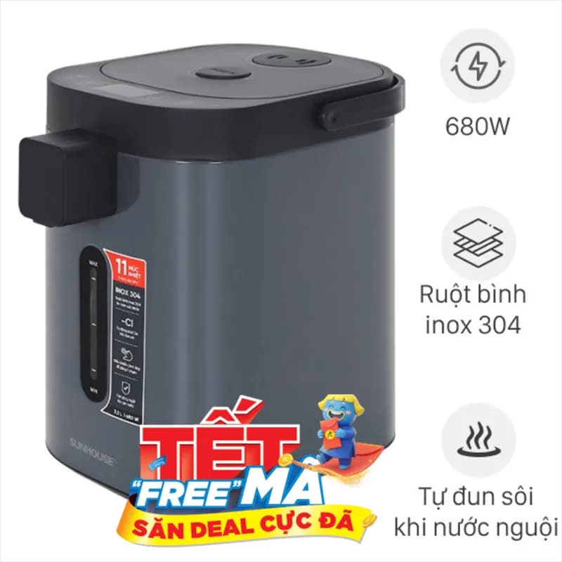 So sánh giá Bình thủy điện Sunhouse SHD1440 3.2 lít - Tìm sản phẩm giá rẻ nhất - Ảnh 4