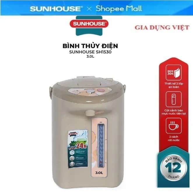 Bình thủy điện Sunhouse SHD1445 3 lít - Giá rẻ nhất hôm nay - Ảnh 12