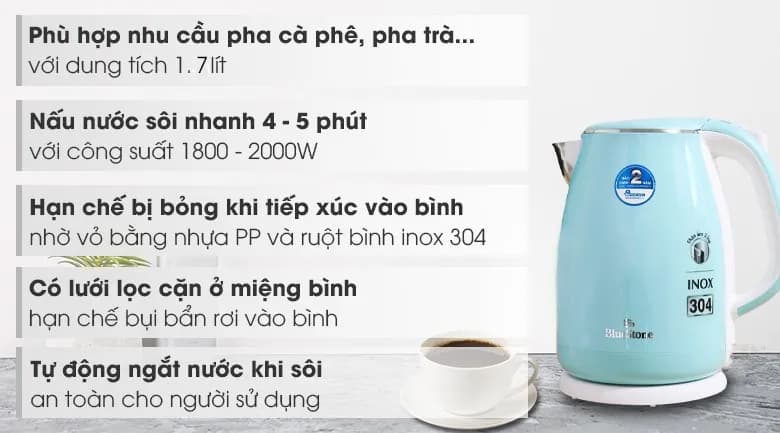 So sánh giá Bình đun siêu tốc BlueStone 1.7 lít KTB-3458 - Tìm sản phẩm giá rẻ nhất - Ảnh 3