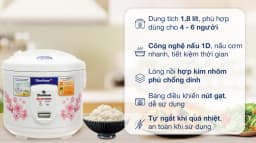 Nồi cơm nắp gài BlueStone 1.8 lít RCB-5525