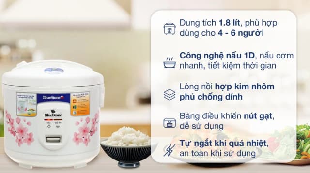 Nồi cơm nắp gài BlueStone 1.8 lít RCB-5525 - Ảnh 7