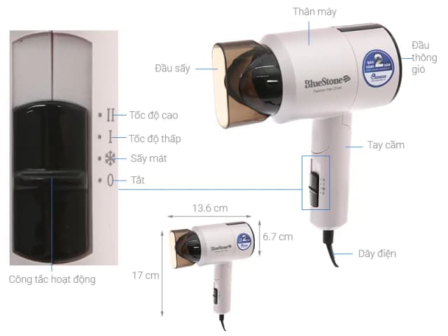 So sánh giá Máy sấy tóc BlueStone HDB-1827 rẻ nhất? - Ảnh 2