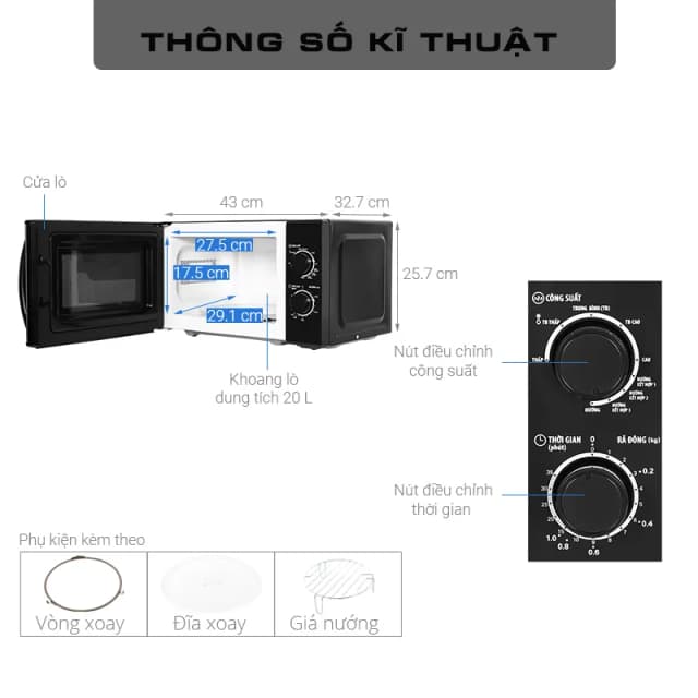 So sánh giá Lò vi sóng có nướng BlueStone MOB-7716 20 lít rẻ nhất? - Ảnh 13
