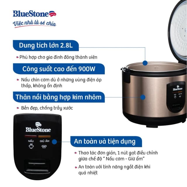 Top 1 so sánh giá Nồi cơm nắp gài BlueStone 2.8 lít RCB-5538 - Tìm sản phẩm giá rẻ nhất - Ảnh 16