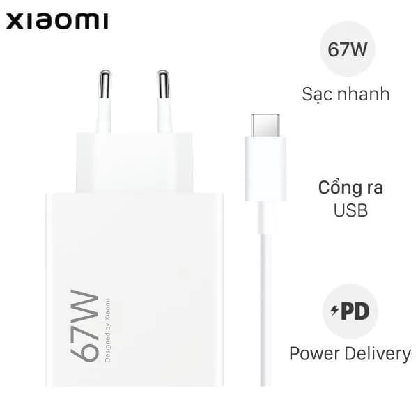 Bộ  sạc nhanh USB PD 67W Xiaomi HyperCharge kèm cáp Type C - Giá rẻ nhất hôm nay - Ảnh 1