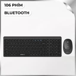Bộ Bàn Phím Chuột Bluetooth MicroPack KM-268W - Đen