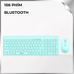 Bộ Bàn Phím Chuột Bluetooth MicroPack KM-268W - Xanh Lá